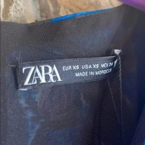 Zara Blue & Purple Floral Dress - Picture 11 of 13